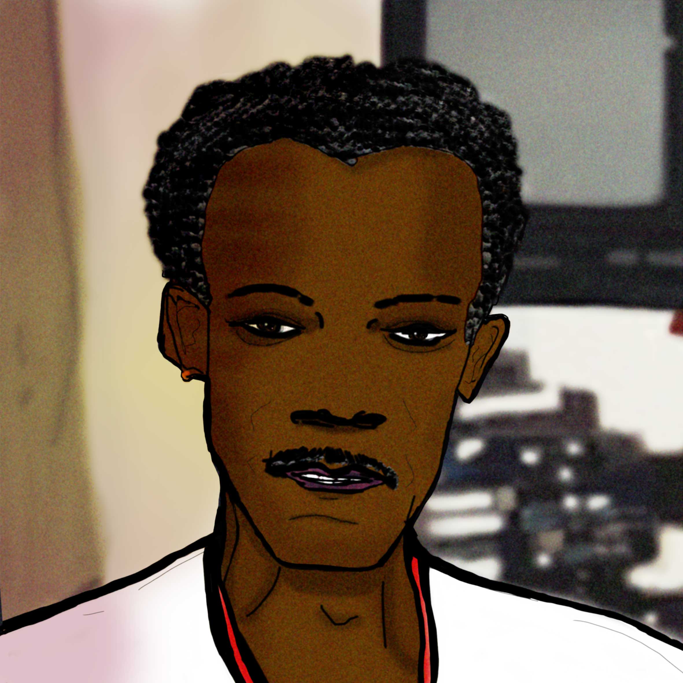 Augie Brown in his home studio, 1992