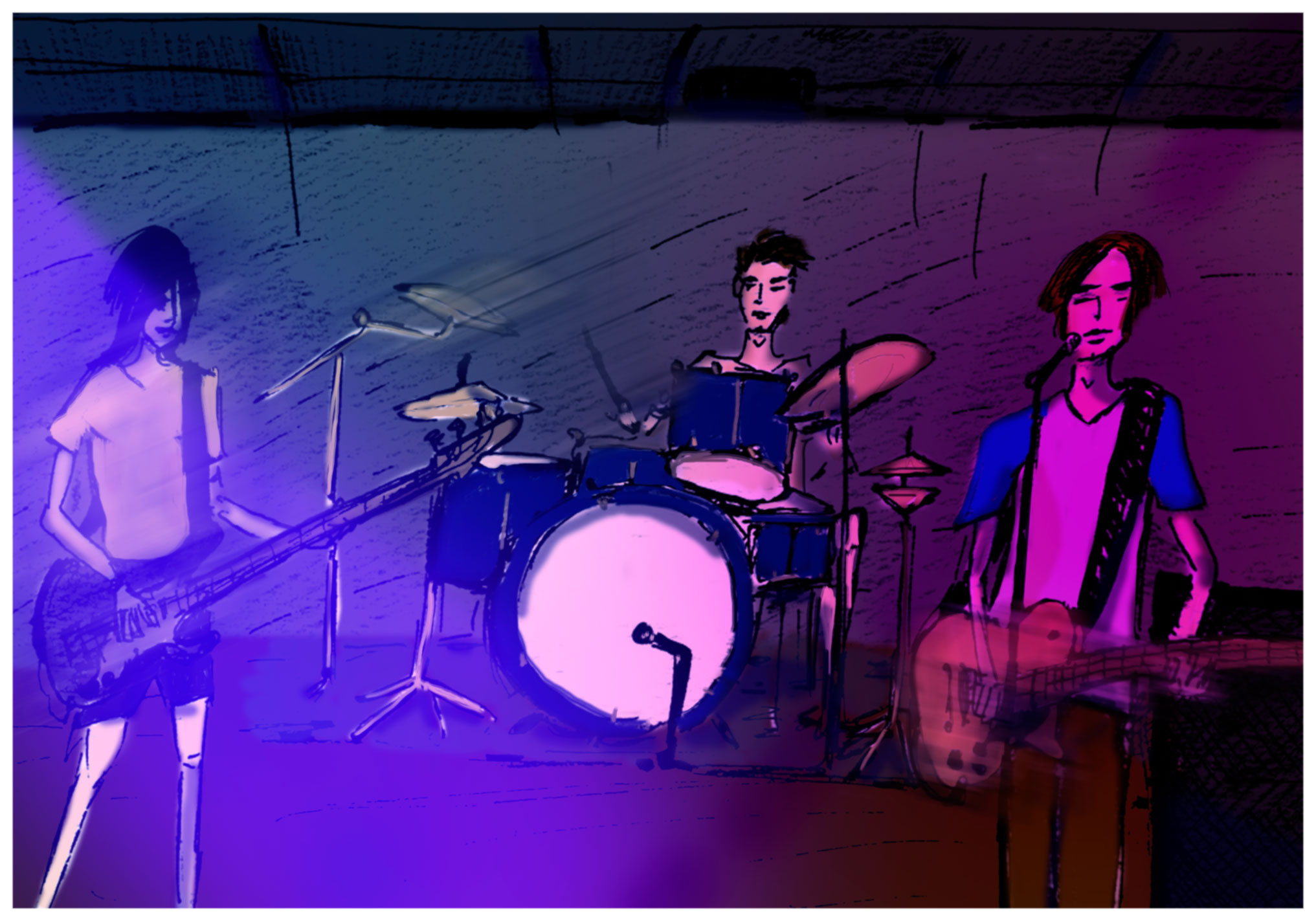 Flipside, Live at The Tone, Minneapolis, January 9, 1993 <br> From left to right: Camille Bach, Brandon Ray and Josh Ray.