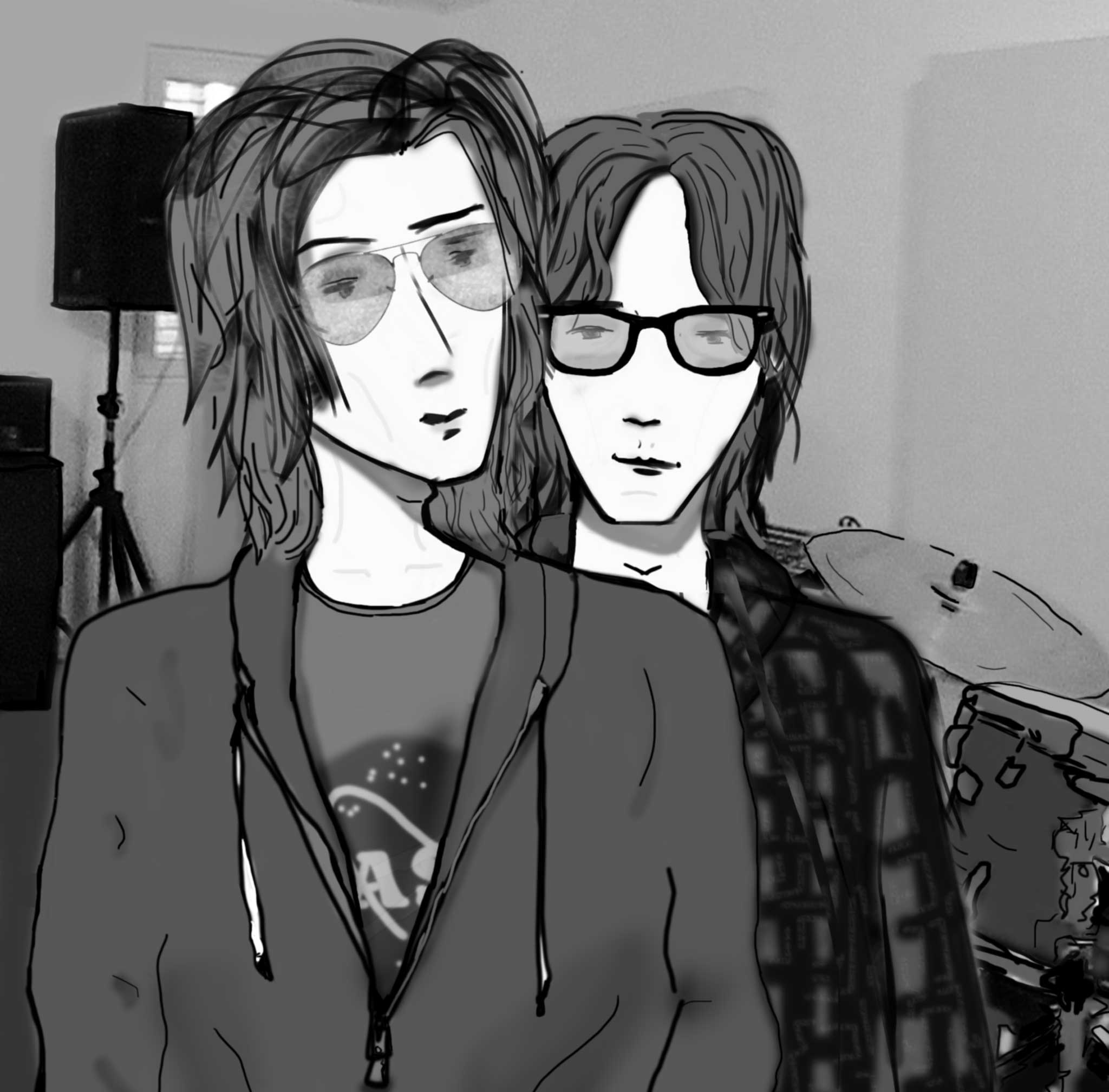 The Paleologists, 1990 <br>From left to right: Pete Simons and Charlie Davenport.