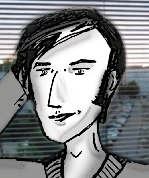 Kirk Lautner in his home studio, 1999